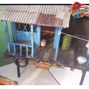 Miniature Diorama Riverside House for Shallow Tank Aquarium Unique Aquascape Decoration Perfect Home Fish Tank Display