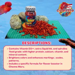 MAGGOT BARCA SUPER RED-YELLOW Fish Feed 40g Enhance Red & Yellow Color for Channa Maru, Auranti, Pulchra, Rim & Limbata
