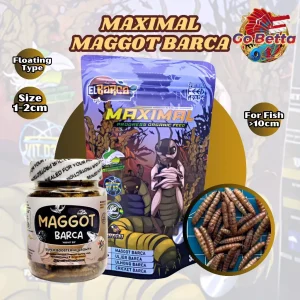 [SG Seller] MAGGOT BARCA – Dried BSF Maggot Grade A with Spirulina & Squid Ink Pellet Feed for Channa Fish & Reptiles