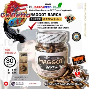 [SG Seller] MAGGOT BARCA – Dried BSF Maggot Grade A with Spirulina & Squid Ink Pellet Feed for Channa Fish & Reptiles