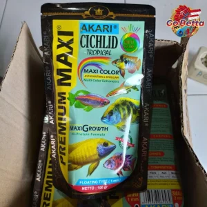 AKARI PREMIUM MAXI CICHLID Tropical ciklid ciclid multi color Fish Food Pellets 100gr Pet Shop Singapore Makanan Ikan