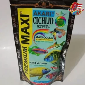 AKARI PREMIUM MAXI CICHLID Tropical ciklid ciclid multi color Fish Food Pellets 100gr Pet Shop Singapore Makanan Ikan