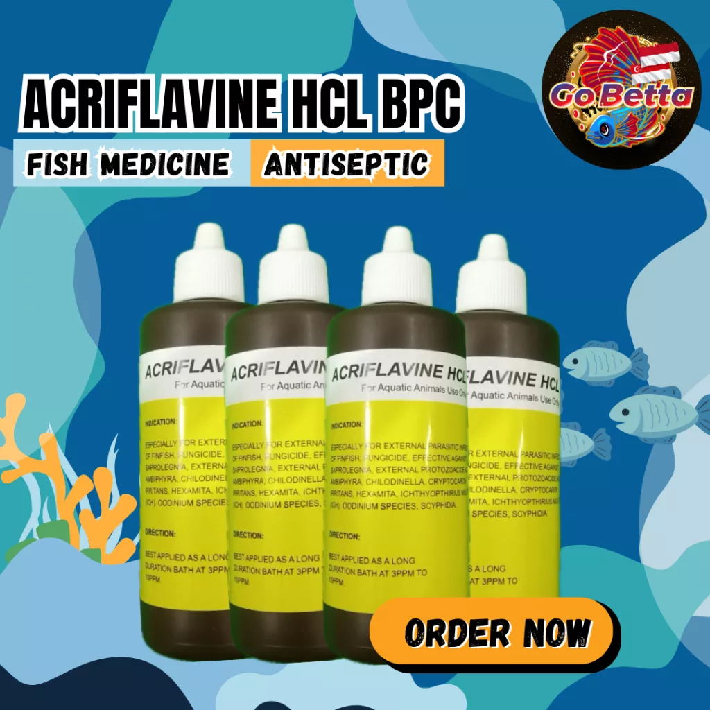 [SG Seller] Acriflavine HCL BPC 100ml Fish Medicine Obat Jamur Ikan HCL Vitamin Ikan Obat Penyembuh Segala Jenis Ikan