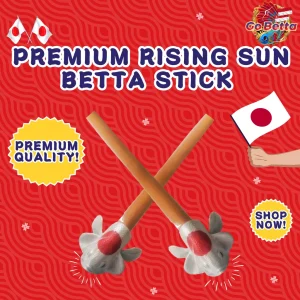 🐟 JAPAN RED WHITE LIMITED EDITION BETTA FLARE STICK 🐟 Premium Training Tool for Betta Enthusiasts Boost Fish Health Fins