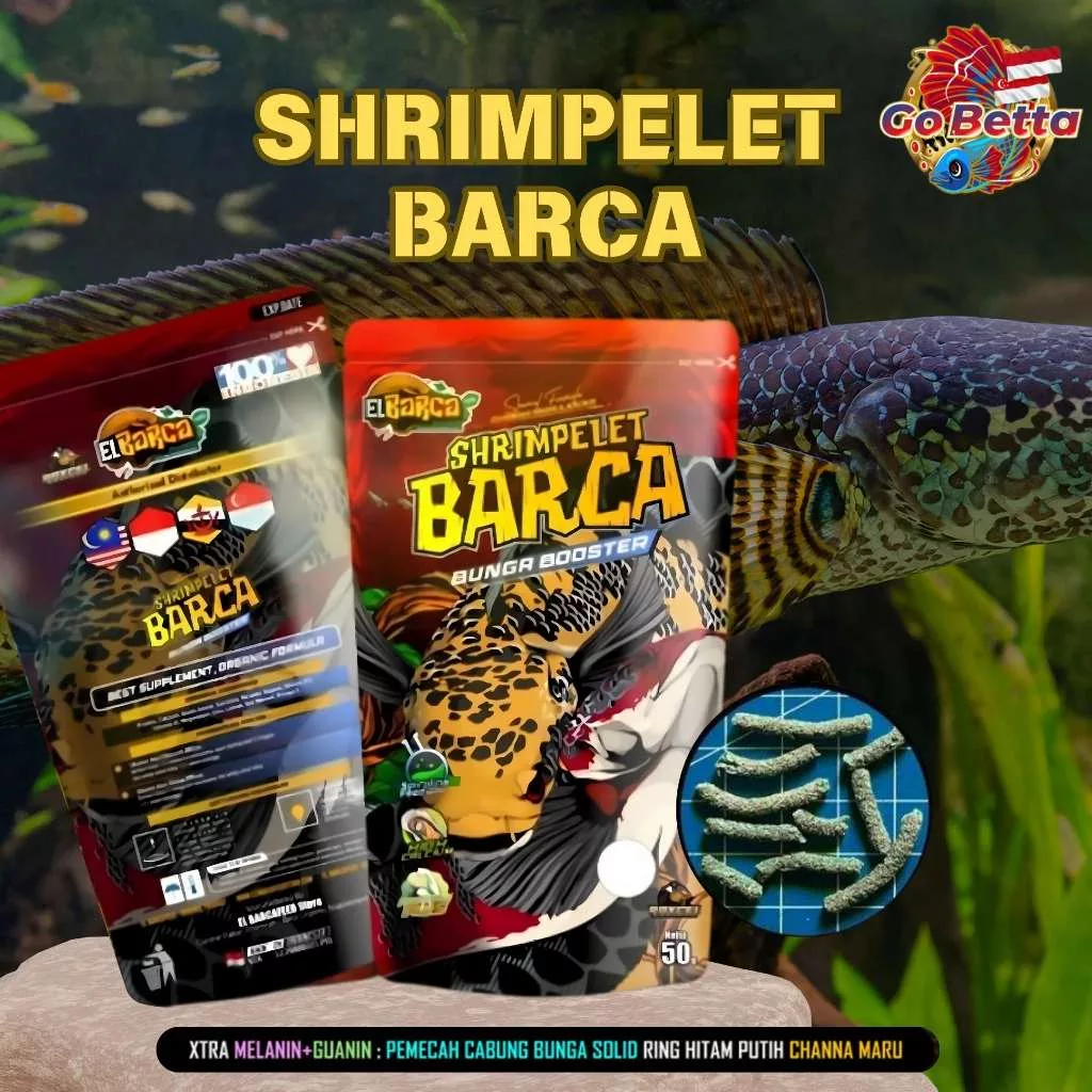 🇸🇬 PELET BUNGA SHRIMPELET BARCA 30g – Food for Channa Maru, YS Red with Melanin & Guanin – Enhance Fish Color & Growth