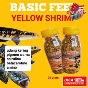 Premium Dried Yellow Shrimp 20g Ideal Predator Fish Food Perfect for Channa Yellow Sentarum High-Quality, Nutrient-Rich
