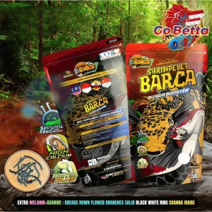 🇸🇬 Fish Food Organic Shrimp Pellet 50g for Channa Maru  Color Boost  Flower Pattern Growth  Natural Nutrition
