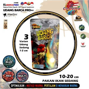 🇸🇬 BARCA PRO++ SHRIMP UDANG BARCA PRO++ Udang RED BLUE BOOSTER Pakan Pelet Optimalkan Warna Ikan 10-20cm Channa Predator