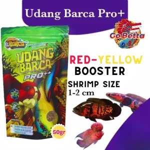 High Protein Dried Shrimp Pro++ Red Yellow Booster for Baby Fish 5-20CM | El Barca Growth Feed for Betta, Guppy, Goldfis