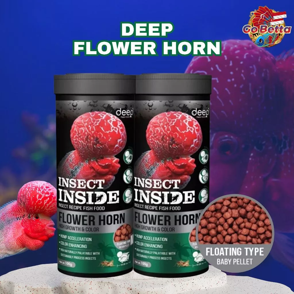 Insect Inside Flowerhorn Fish Food – Enhance Growth & Vibrant Colors | Probiotic Enriched Pellets for Health | 100g Pack