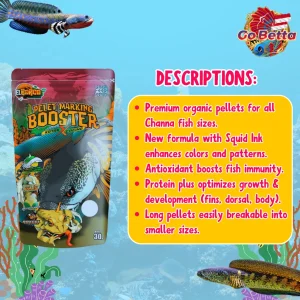 PELET MARKING Frog X Red Worm – Premium Floating Pellet for Channa Auranti & Predator Fish  High-Nutrient Feed 30g