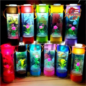 SG Seller Portable Handmade Cute Mini Betta Fish Tank Aquarium with Decoration for Betta Fish Small Fish Mini Betta Tank