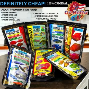 🇸🇬 Premium Akari Maxi Blue Yellow Red Parrot Louhan Goldfish Pro Cichlid Pellet 100g – Color Enhancing Fish Food