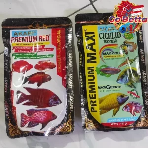 🇸🇬 Premium Akari Maxi Blue Yellow Red Parrot Louhan Goldfish Pro Cichlid Pellet 100g – Color Enhancing Fish Food