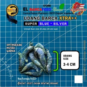 🇸🇬 Channa Fish Food UDANG BARCA XTRA++ Shrimp | Red Blue Booster | Enhance Color & Growth for Channa Predator Fish