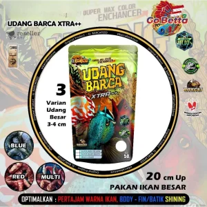 🇸🇬 Channa Fish Food UDANG BARCA XTRA++ Shrimp | Red Blue Booster | Enhance Color & Growth for Channa Predator Fish