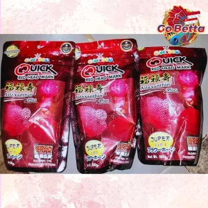 OKIKO QUICK RED Premium Head Growth Formula for Louhan Fish Enhance Red Marking & Vibrancy High-Protein Feed 100g  S M L