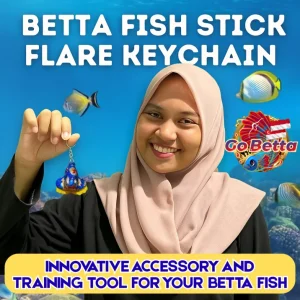 🇸🇬 Premium Betta Fish Keychain Stick Flare 4D Mini | Mental Training Stick for Giant Betta Fighting Fish Accessory