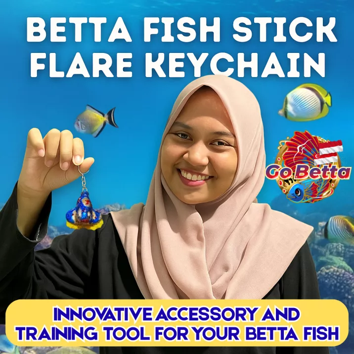 🇸🇬 Premium Betta Fish Keychain Stick Flare 4D Mini | Mental Training Stick for Giant Betta Fighting Fish Accessory
