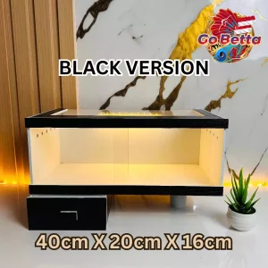 Reptile Terrarium 40x20x23 with Drawer | Full Set incl LED Light | PVC Board & Acrylic Enclosure for Gecko Snake Lizard