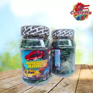 MAGGOT BARCA SUPER BLUE Fish Feed – Enhance Blue, White & Silver Color for Channa, Predator Fish | Premium Dry Maggot