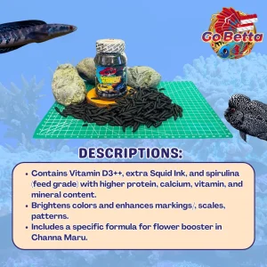 🇸🇬 MAGGOT BARCA SUPER BLACK Fish Feed 40g Boost Flower Line & Marking for Channa, Predator Fish, Enhance Dot Color Solid