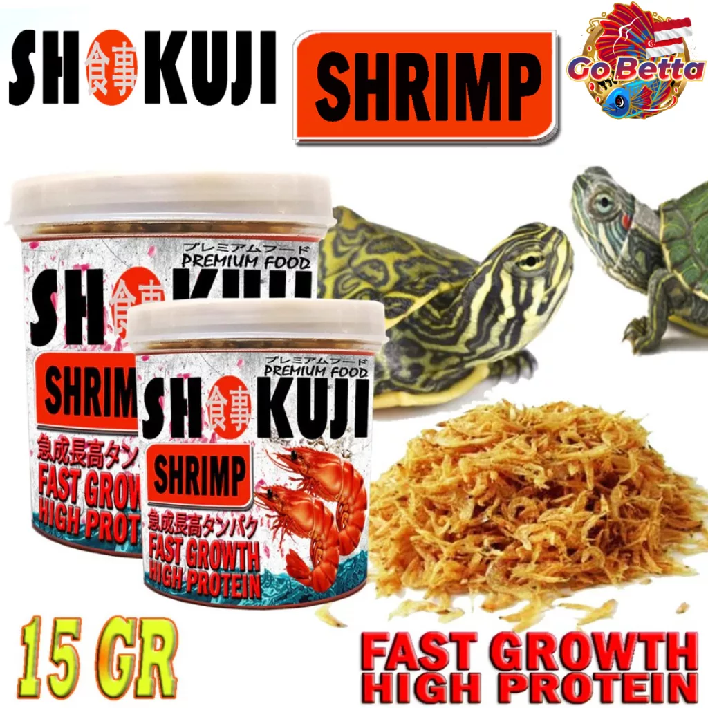 🇸🇬 Shrimp Turtle Food 15gr Dried Feed for RES Brazil Ambon Aquatic Turtle Hermit Crab Fish High Protein Diet Snack