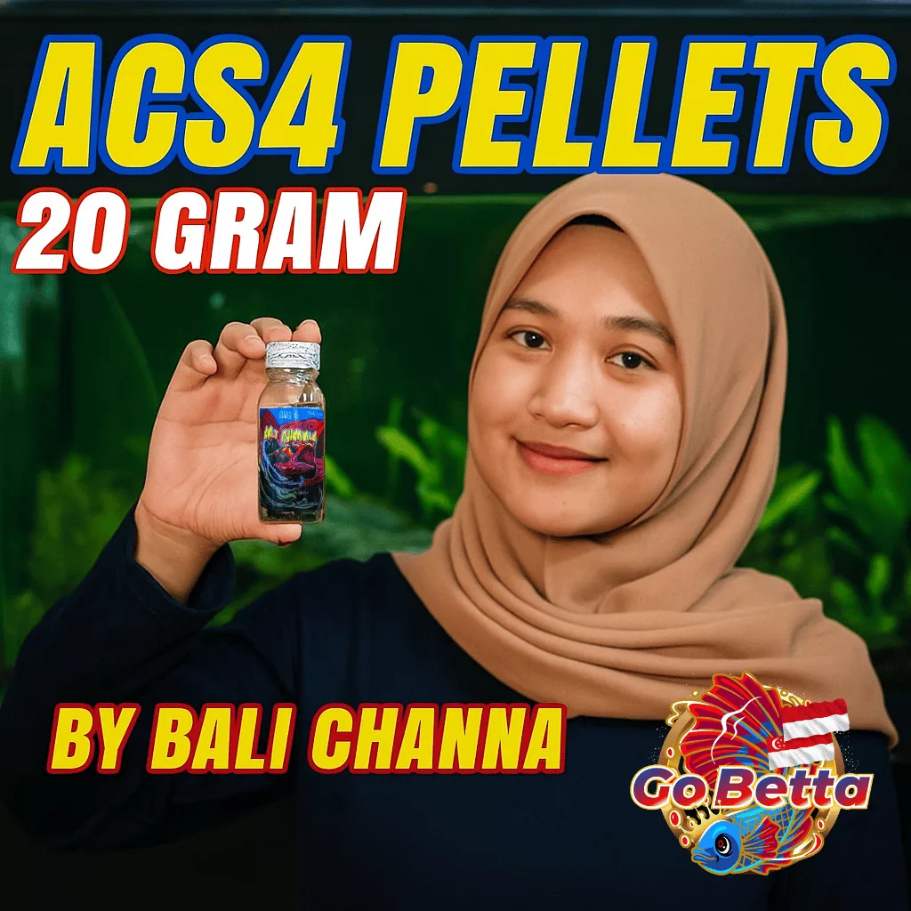 Channa Maru Pellets ACS4 | Premium Fish Food for Growth & Color Fast Flowering & Thick Bars 20g 40g Original Bali Channa