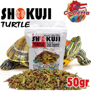 SHOKUJI 50g Turtle Food Pellet for RES Brazil Ambon CST Damer Matamata | Floating Aquatic Turtle Feed Nutrition