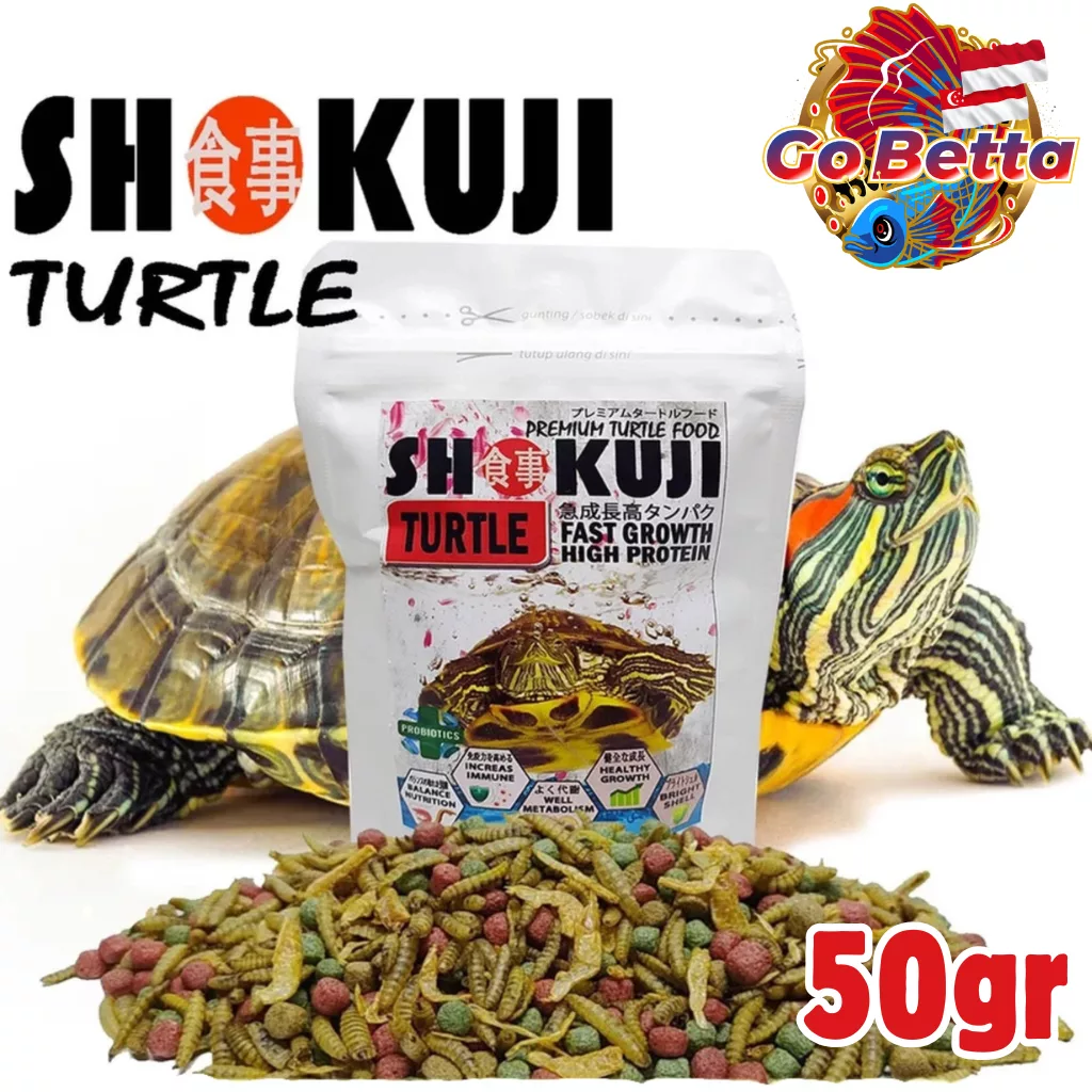 SHOKUJI 50g Turtle Food Pellet for RES Brazil Ambon CST Damer Matamata | Floating Aquatic Turtle Feed Nutrition
