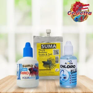 Betta Growth Bundle C Scale Builder Kit Suma Hiro Chloro Clean Regrow Stronger Tails Thick Sturdy Scales Water Safe Set