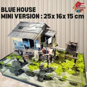 🇸🇬 Aquarium Diorama House & Toilet Set for Shallow Tank Aquascape Decor 40x60cm Natural Artistic Layout