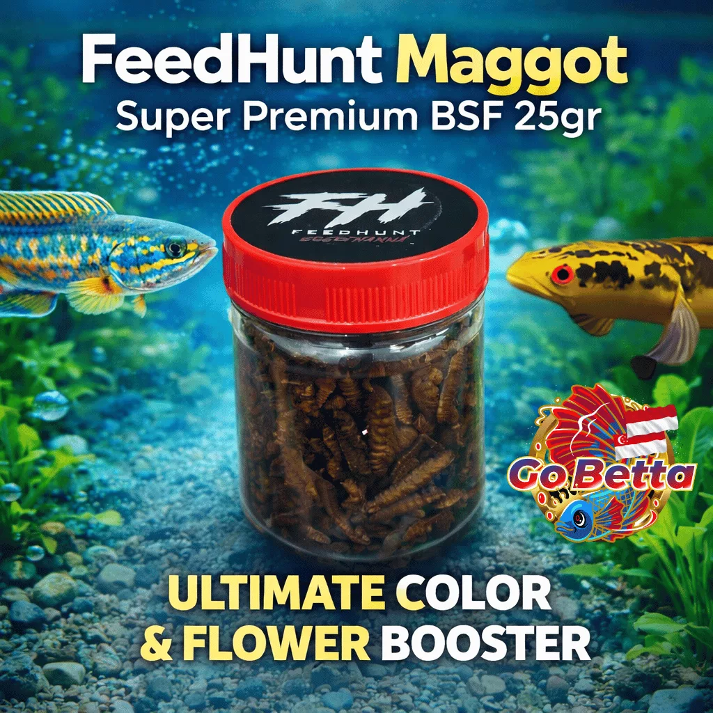 🇸🇬 Fish Food Insect Protein Red BSF Maggot FeedHunt by Gogochanna | Natural Nutrition Color Boost & Growth Support