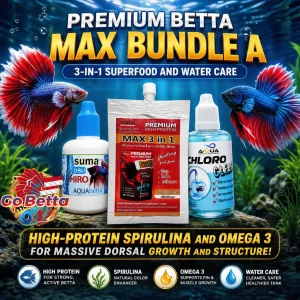Betta Fish Care Bundle Suma Food Water Conditioner Color Booster Fin Growth Aquarium Premium Set Original