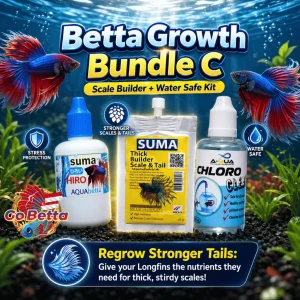 Betta Fish Care Bundle Suma Food Water Conditioner Color Booster Fin Growth Aquarium Premium Set Original