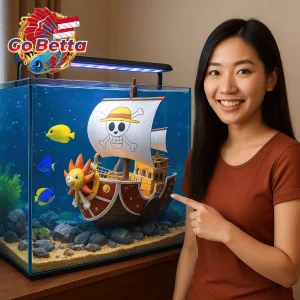 Aquarium Decoration Anime Pirate Ship | Handmade One Piece Style Luffy Boat Decor for Large Tanks Display