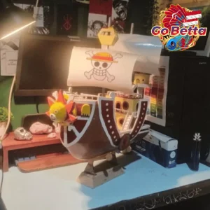 Aquarium Decoration Anime Pirate Ship | Handmade One Piece Style Luffy Boat Decor for Large Tanks Display