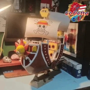 Aquarium Decoration Anime Pirate Ship | Handmade One Piece Style Luffy Boat Decor for Large Tanks Display