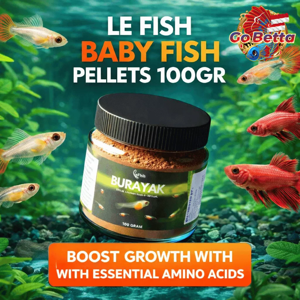 🇸🇬 Fish Food LE FISH Fry Powder 100g – High Protein Amino Formula for Betta Guppy Goldfish Louhan Growth Support