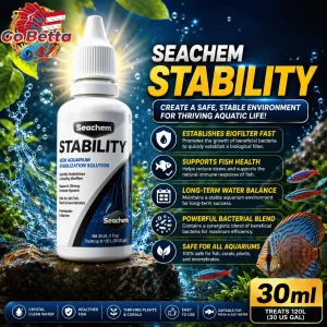 Seachem Stability 30ml Aquarium Beneficial Bacteria Starter Bio Filter Water Conditioner Fish Tank Cycling Care