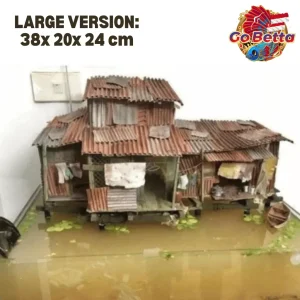 🇸🇬 Aquarium Diorama Miniature House & Riverside Toilet – Natural Aquascape Decor for Shallow Tank Aesthetic