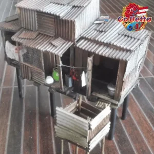 🇸🇬 Aquarium Diorama Miniature House & Riverside Toilet – Natural Aquascape Decor for Shallow Tank Aesthetic