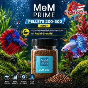 Fish Fry Pellet MEM 200-300 100g High Protein Ornamental Fish Food Shrimp Feed Burayak Growth Original Belgium