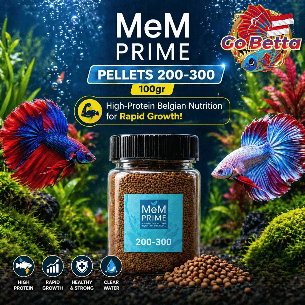 Fish Fry Pellet MEM 200-300 100g High Protein Ornamental Fish Food Shrimp Feed Burayak Growth Original Belgium
