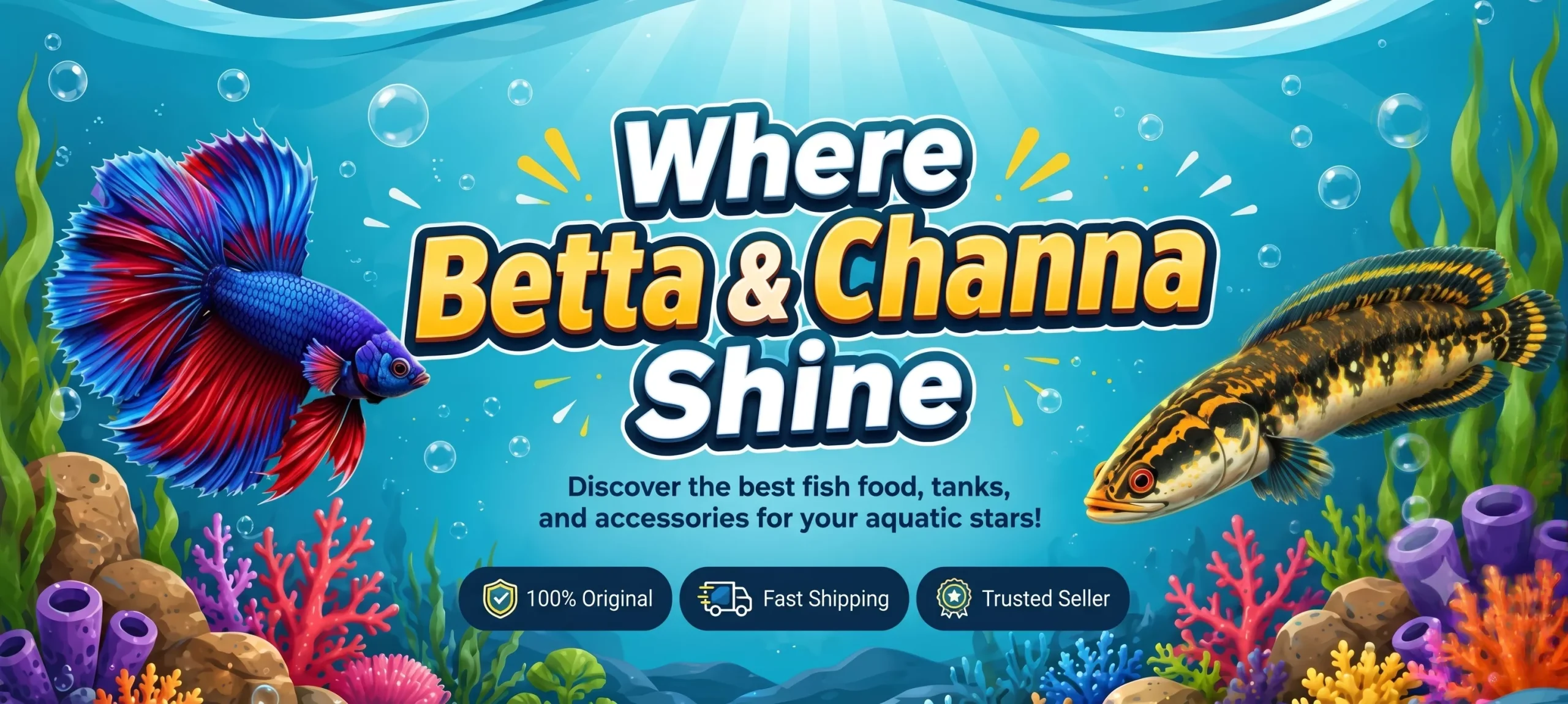 Where Betta & Channa Shine — Discover the best fish food, tanks, and accessories for your aquatic stars!